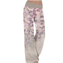 Women's Loose Positioning Printing Yoga Wide Leg Sports Trousers Women