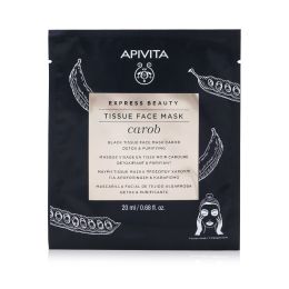 APIVITA - Express Beauty Black Tissue Face Mask with Carob (Detox & Purifying) - Exp. Date: 07/2022 6x20ml/0.68oz