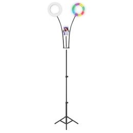 Supersonic PRO Double 8-Inch LED Selfie Ring Light with Tripod Stand