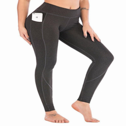 La Belle Fantastique Diva - Pocket Tight/ High Waist/ Soft Yoga Pants (Color: Gray, size: Small)