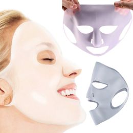 1pcs Silicone Reusable Face Sheet Mask (Color: Pink)