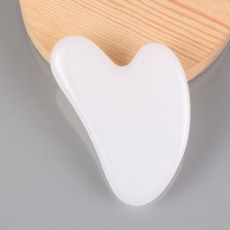 Natural Resin + Jade Gua sha Body Massage Scraper Gau Sha (Color: White Resin)