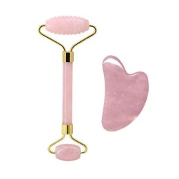 Guasha Tool Sets, Rose Quartz Natural Stone Gouache Scraper For Facial Massage Beauty Tool (Color: Type 8)