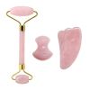 Guasha Tool Sets, Rose Quartz Natural Stone Gouache Scraper For Facial Massage Beauty Tool