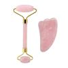 Guasha Tool Sets, Rose Quartz Natural Stone Gouache Scraper For Facial Massage Beauty Tool