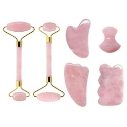 Guasha Tool Sets, Rose Quartz Natural Stone Gouache Scraper For Facial Massage Beauty Tool (Color: Type 13)