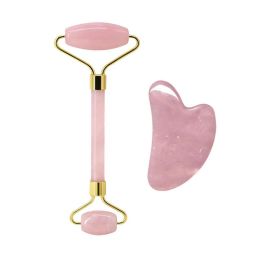 Guasha Tool Sets, Rose Quartz Natural Stone Gouache Scraper For Facial Massage Beauty Tool (Color: Type 10)