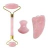 Guasha Tool Sets, Rose Quartz Natural Stone Gouache Scraper For Facial Massage Beauty Tool