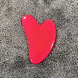 Natural Resin + Jade Gua sha Body Massage Scraper Gau Sha (Color: Bright red Resin)