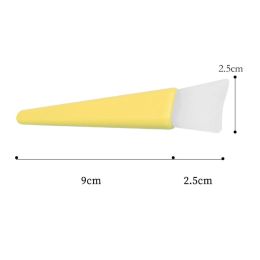 Silicone Face Mask Brush/ Skin Care Cream Mixing Tool (Handle Color: yellow)