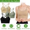 3Packs Women Cross Back Sport Bras Padded Strappy Medium Support Bras