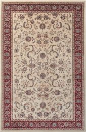 Classic Pattern Design/ Traditional Bordered Floral Filigree Area Rug (Color: Beige|Ivory)