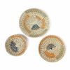 Set of 3 Wall Hanging Seagrass Basket | Shallow Handwoven Decorative Baskets for Home