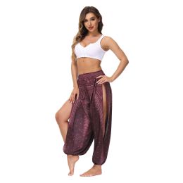 Yoga Wide Leg Pants (Color: Red)