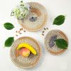 Set of 3 Wall Hanging Seagrass Basket | Shallow Handwoven Decorative Baskets for Home