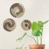 Set of 3 Wall Hanging Seagrass Basket | Shallow Handwoven Decorative Baskets for Home