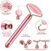 5-in-1 24K Gold Beauty Bar Face Massager-- Electric Vibrating Rose Quartz 3D Face Roller