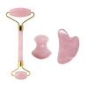 Guasha Tool Sets, Rose Quartz Natural Stone Gouache Scraper For Facial Massage Beauty Tool