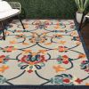 Classic Pattern Design --Floral Damask High-Low Indoor Outdoor Area Rug