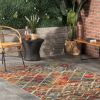 Classic Pattern Design --Floral Damask High-Low Indoor Outdoor Area Rug