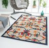 Classic Pattern Design --Floral Damask High-Low Indoor Outdoor Area Rug