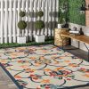 Classic Pattern Design --Floral Damask High-Low Indoor Outdoor Area Rug